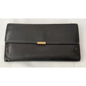 Vintage Coach Black Trifold Wallet Cards Bills Checks